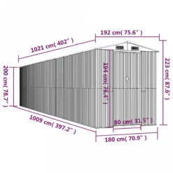 Capanno Giardino Grigio Chiaro 192x1021x223 Cm Acciaio Zincato -Garden Home capanno giardino grigio chiaro 192x1021x223 cm acciaio zincato 7
