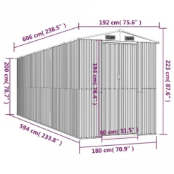 Capanno Giardino Marrone Chiaro 192x606x223 Cm Acciaio Zincato 15 Capanno Giardino Marrone Chiaro 192x606x223 Cm Acciaio Zincato -Garden Home capanno giardino marrone chiaro 192x606x223 cm acciaio zincato 7
