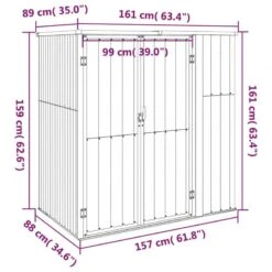 Capanno Per Attrezzi Antracite 161x89x161 Cm Acciaio Zincato 13 Capanno Per Attrezzi Antracite 161x89x161 Cm Acciaio Zincato -Garden Home capanno per attrezzi antracite 161x89x161 cm acciaio zincato 6