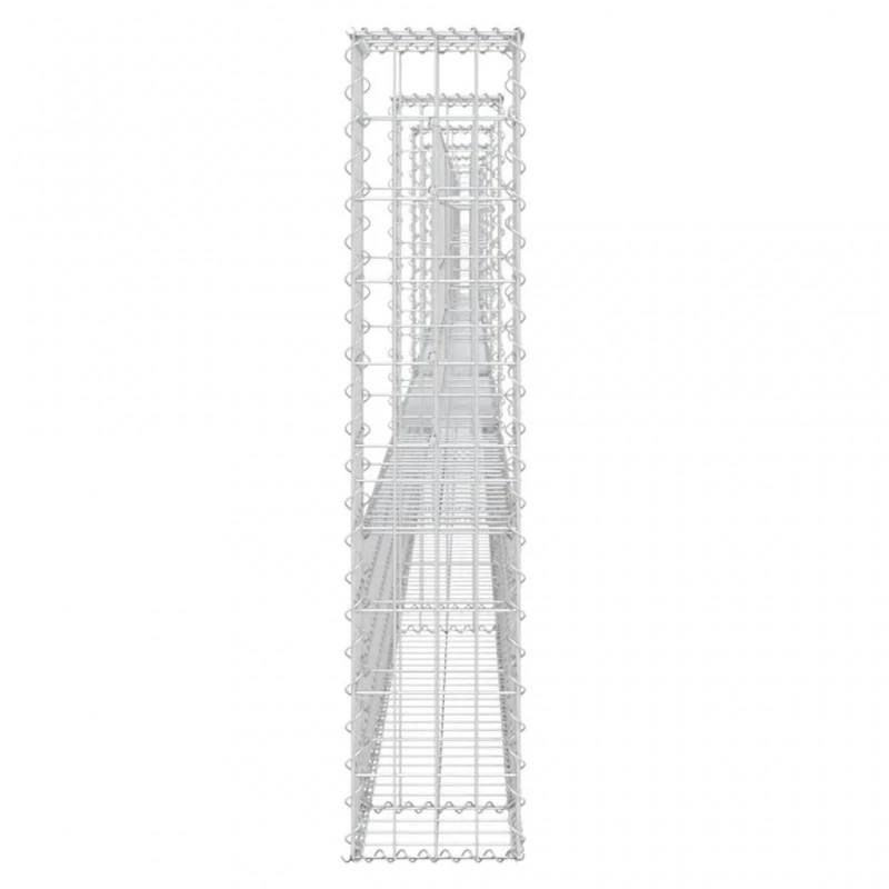 Cesto Gabbione A U Con 6 Pali In Ferro 620x20x100 Cm 4 Cesto Gabbione A U Con 6 Pali In Ferro 620x20x100 Cm - immagine 4