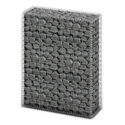 Cesto Gabbione Con Coperchio In Filo Zincato 100 X 80 X 30 Cm