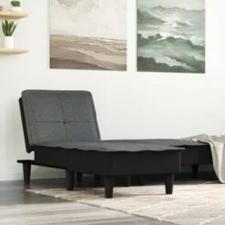 Chaise Longue In Tessuto Grigio Scuro