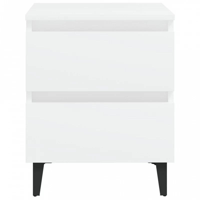 Comodini 2 Pz Bianco Lucido 40x35x50 Cm In Legno Multistrato 5 Comodini 2 Pz Bianco Lucido 40x35x50 Cm In Legno Multistrato - immagine 5