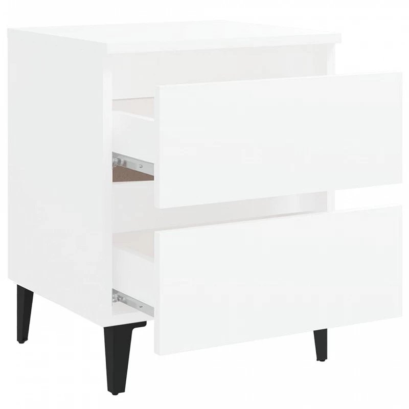 Comodini 2 Pz Bianco Lucido 40x35x50 Cm In Legno Multistrato 7 Comodini 2 Pz Bianco Lucido 40x35x50 Cm In Legno Multistrato - immagine 7