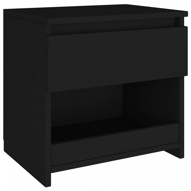 Comodini 2 Pz Nero 40x30x39 Cm In Truciolato 4 Comodini 2 Pz Nero 40x30x39 Cm In Truciolato - immagine 4