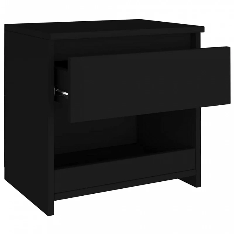 Comodini 2 Pz Nero 40x30x39 Cm In Truciolato 7 Comodini 2 Pz Nero 40x30x39 Cm In Truciolato - immagine 7