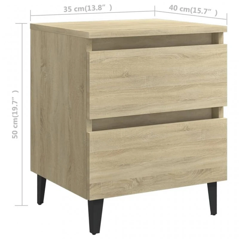 Comodini 2 Pz Rovere Sonoma 40x35x50 Cm In Truciolato 7 Comodini 2 Pz Rovere Sonoma 40x35x50 Cm In Truciolato - immagine 7