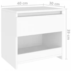 Comodino Bianco 40x30x39 Cm In Legno Ingegnerizzato -Garden Home comodino bianco 40x30x39 cm in legno ingegnerizzato 6