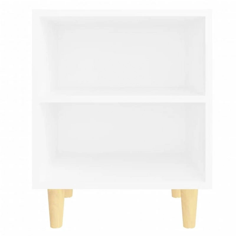 Comodino Con Gambe In Legno Massello Bianco 40x30x50 Cm 4 Comodino Con Gambe In Legno Massello Bianco 40x30x50 Cm - immagine 4