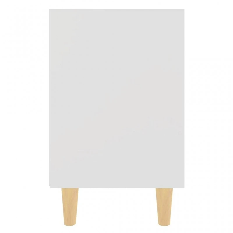 Comodino Con Gambe In Legno Massello Bianco 40x30x50 Cm 5 Comodino Con Gambe In Legno Massello Bianco 40x30x50 Cm - immagine 5