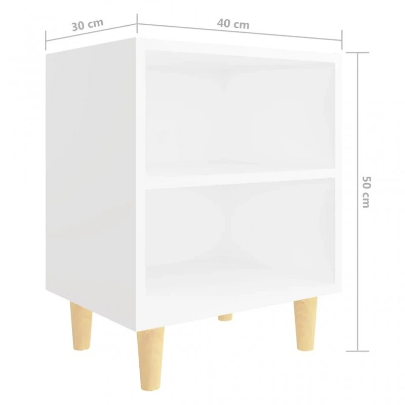 Comodino Con Gambe In Legno Massello Bianco 40x30x50 Cm 6 Comodino Con Gambe In Legno Massello Bianco 40x30x50 Cm - immagine 6