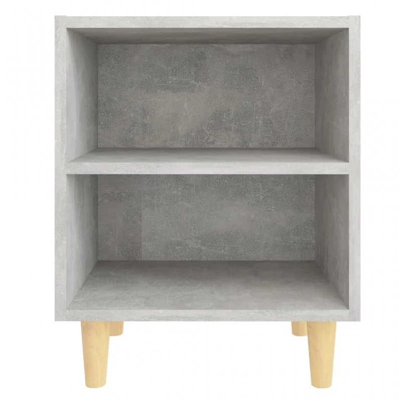 Comodino Con Gambe In Legno Massello Grigio Cemento 40x30x50 Cm 4 Comodino Con Gambe In Legno Massello Grigio Cemento 40x30x50 Cm - immagine 4