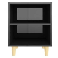 Comodino Con Gambe In Legno Massello Nero Lucido 40x35x50 Cm 9 Comodino Con Gambe In Legno Massello Nero Lucido 40x35x50 Cm -Garden Home comodino con gambe in legno massello nero lucido 40x35x50 cm 3