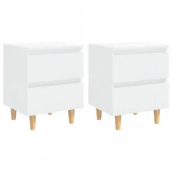 Comodino Gambe In Pino Massello 2 Pz Bianco Laccato 40x35x50 Cm -Garden Home comodino gambe in pino massello 2 pz bianco laccato 40x35x50 cm 1