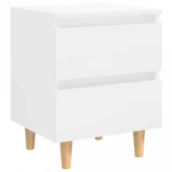 Comodino Gambe In Pino Massello 2 Pz Bianco Laccato 40x35x50 Cm -Garden Home comodino gambe in pino massello 2 pz bianco laccato 40x35x50 cm 2
