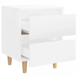 Comodino Gambe In Pino Massello 2 Pz Bianco Laccato 40x35x50 Cm -Garden Home comodino gambe in pino massello 2 pz bianco laccato 40x35x50 cm 5