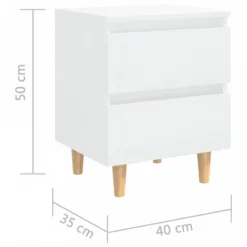 Comodino Gambe In Pino Massello 2 Pz Bianco Laccato 40x35x50 Cm -Garden Home comodino gambe in pino massello 2 pz bianco laccato 40x35x50 cm 7