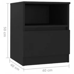 Comodino Nero 40x40x50 Cm In Truciolato -Garden Home comodino nero 40x40x50 cm in truciolato 6