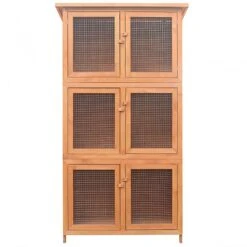 Conigliera A 6 Stanze Per Animali Piccoli In Legno -Garden Home conigliera a 6 stanze per animali piccoli in legno 3