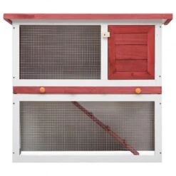 Conigliera Per Esterni Con 1 Porta Rosso In Legno -Garden Home conigliera per esterni con 1 porta rosso in legno 2
