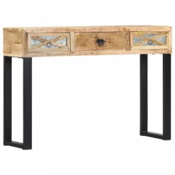 Consolle 110x30x76 Cm In Legno Massello Di Mango
