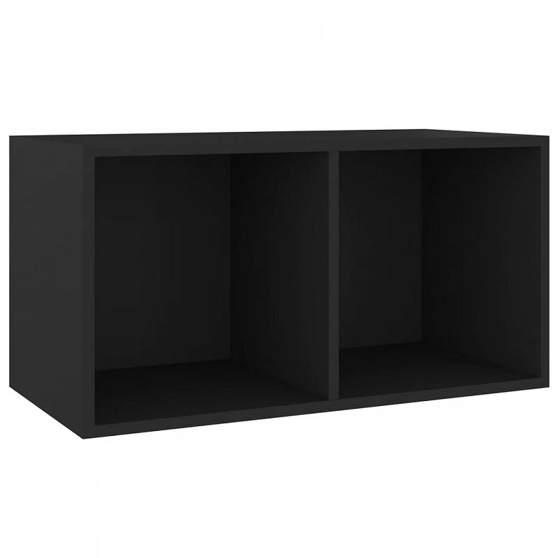 Contenitore Per Vinili Nero 71x34x36 Cm In Legno Multistrato 2 Contenitore Per Vinili Nero 71x34x36 Cm In Legno Multistrato - immagine 2