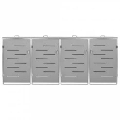 Copri Bidoni Pattume Quadruplo 276,5x77,5x115,5cm Acciaio Inox -Garden Home copri bidoni pattume quadruplo 2765x775x1155cm acciaio inox 4