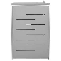 Copri Bidoni Pattume Quadruplo 276,5x77,5x115,5cm Acciaio Inox -Garden Home copri bidoni pattume quadruplo 2765x775x1155cm acciaio inox 5