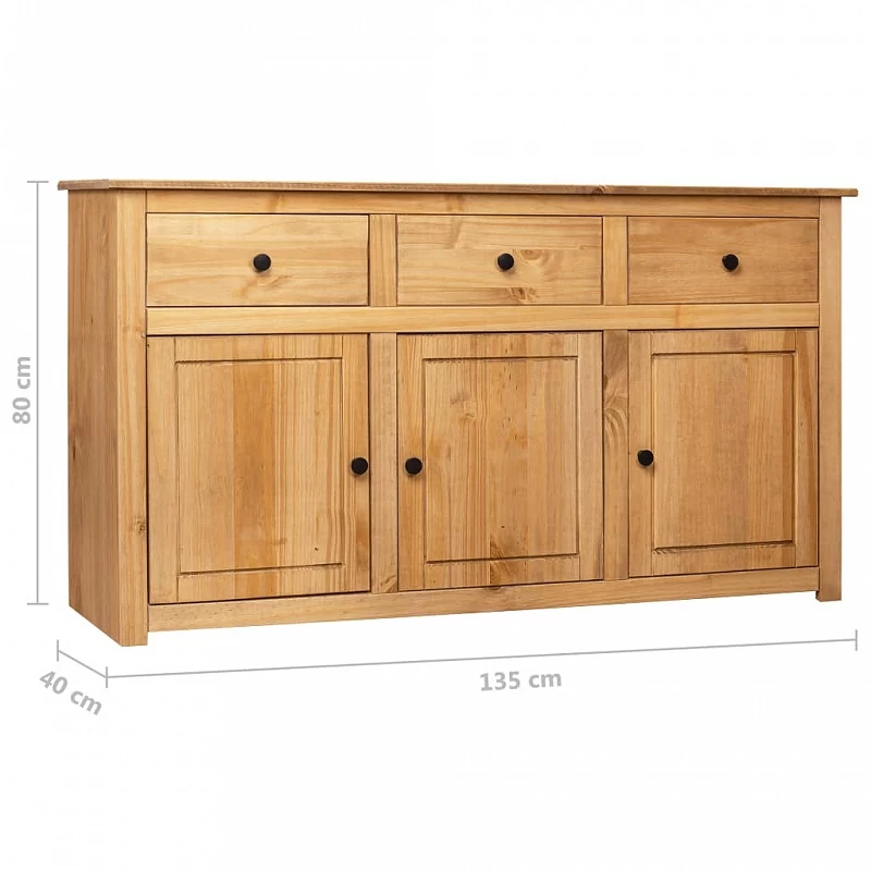 Credenza 135x40x80 Cm In Legno Massello Di Pino Panama Range 10 Credenza 135x40x80 Cm In Legno Massello Di Pino Panama Range - immagine 10