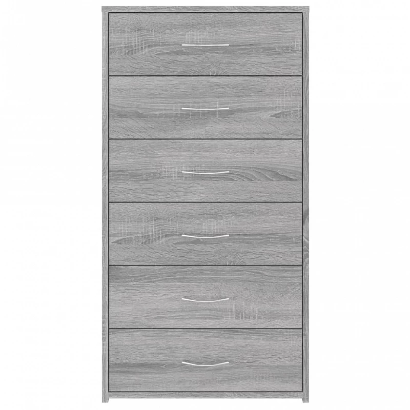 Credenza 6 Cassetti Grigio Sonoma 50x34x96 Cm Legno Multistrato 5 Credenza 6 Cassetti Grigio Sonoma 50x34x96 Cm Legno Multistrato - immagine 5