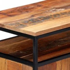 Credenza 60x35x76 Cm In Legno Massello Di Recupero E Acciaio -Garden Home credenza 60x35x76 cm in legno massello di recupero e acciaio 3