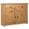 Credenza 93x40x80 Cm In Legno Massello Di Pino Panama Range -Garden Home credenza 93x40x80 cm in legno massello di pino panama range