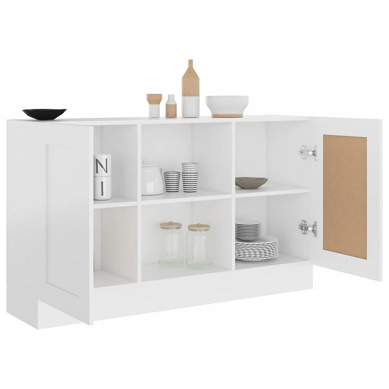 Credenza Bianca 120x30,5x70 Cm In Legno Multistrato 4 Credenza Bianca 120x30,5x70 Cm In Legno Multistrato - immagine 4
