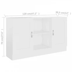 Credenza Bianca 120x30,5x70 Cm In Legno Multistrato 15 Credenza Bianca 120x30,5x70 Cm In Legno Multistrato -Garden Home credenza bianca 120x305x70 cm in legno multistrato 7