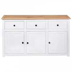 Credenza Bianca 135x40x80 Cm In Legno Massello Di Pino Panama 15 Credenza Bianca 135x40x80 Cm In Legno Massello Di Pino Panama -Garden Home credenza bianca 135x40x80 cm in legno massello di pino panama 5