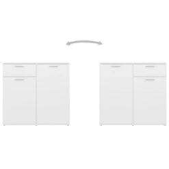 Credenza Bianca 160x36x75 Cm In Truciolato -Garden Home credenza bianca 160x36x75 cm in truciolato 4