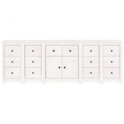 Credenza Bianca 230x35x80 Cm In Legno Massello Di Pino 12 Credenza Bianca 230x35x80 Cm In Legno Massello Di Pino -Garden Home credenza bianca 230x35x80 cm in legno massello di pino 4