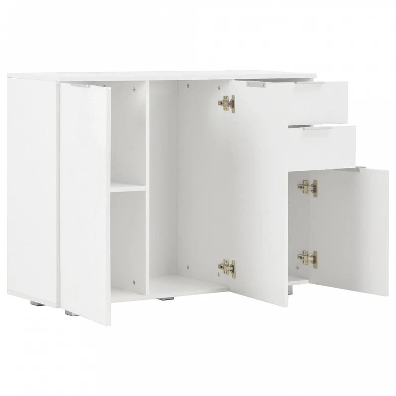 Credenza Bianco Lucido 107x35x80,5 Cm 4 Credenza Bianco Lucido 107x35x80,5 Cm - immagine 4