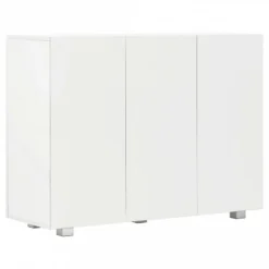 Credenza Bianco Lucido 107x35x80,5 Cm 12 Credenza Bianco Lucido 107x35x80,5 Cm -Garden Home credenza bianco lucido 107x35x76 cm 4