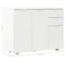 Credenza Bianco Lucido 107x35x80,5 Cm 15 Credenza Bianco Lucido 107x35x80,5 Cm -Garden Home credenza bianco lucido 107x35x76 cm 7