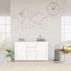 Credenza Bianco Lucido 120x36x69 Cm In Truciolato -Garden Home credenza bianco lucido 120x36x69 cm in truciolato