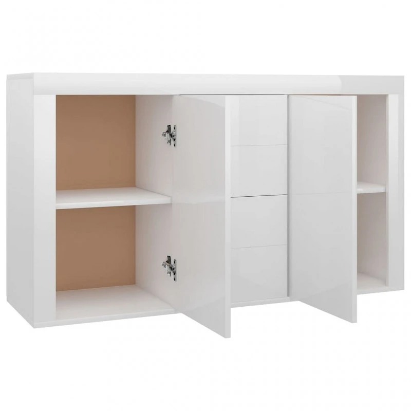 Credenza Bianco Lucido 120x36x69 Cm In Truciolato 5 Credenza Bianco Lucido 120x36x69 Cm In Truciolato - immagine 5