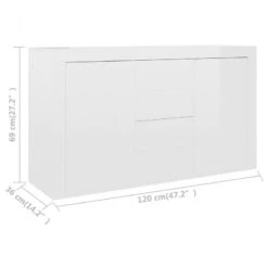 Credenza Bianco Lucido 120x36x69 Cm In Truciolato 15 Credenza Bianco Lucido 120x36x69 Cm In Truciolato -Garden Home credenza bianco lucido 120x36x69 cm in truciolato 7