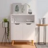 Credenza Bianco Lucido 60x30x72 Cm In Truciolato -Garden Home credenza bianco lucido 60x30x72 cm in truciolato