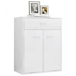 Credenza Bianco Lucido 60x30x75 Cm In Truciolato -Garden Home credenza bianco lucido 60x30x75 cm in truciolato 3