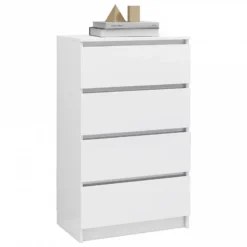 Credenza Bianco Lucido 60x35x98,5 Cm In Legno Compensato -Garden Home credenza bianco lucido 60x35x985 cm in legno compensato 2