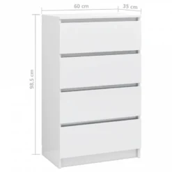 Credenza Bianco Lucido 60x35x98,5 Cm In Legno Compensato -Garden Home credenza bianco lucido 60x35x985 cm in legno compensato 5