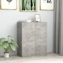 Credenza Calcestruzzo Grigio 60x30x75 Cm In Truciolato