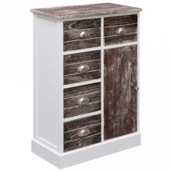 Credenza Con 10 Cassetti Marrone 113x30x79 Cm In Legno -Garden Home credenza con 10 cassetti marrone 113x30x79 cm in legno 1