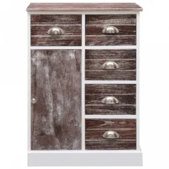 Credenza Con 10 Cassetti Marrone 113x30x79 Cm In Legno -Garden Home credenza con 10 cassetti marrone 113x30x79 cm in legno 3